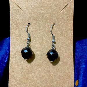 Black faceted earrings